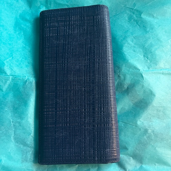 Authentic LOEWE Long Horizontal Navy Blue Leather Wallet - PreLoved - Picture 3 of 11